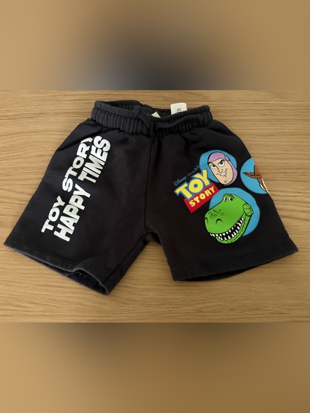 Zara Black Kids Toy Story Graphic Shorts with Colorful Character Art